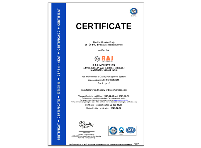 ISO Certificate ISO Certificate